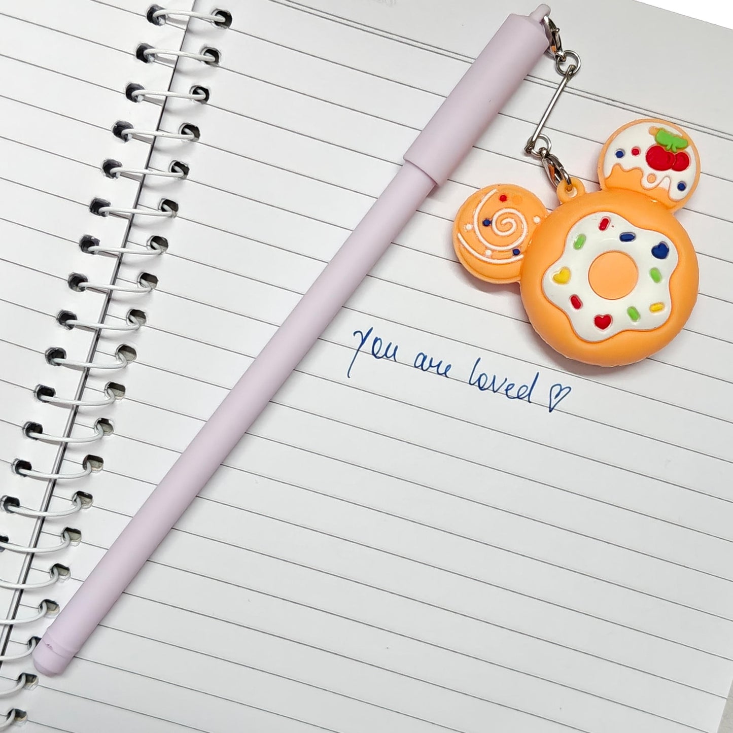 Cute Gel Pen with Keychain Charm