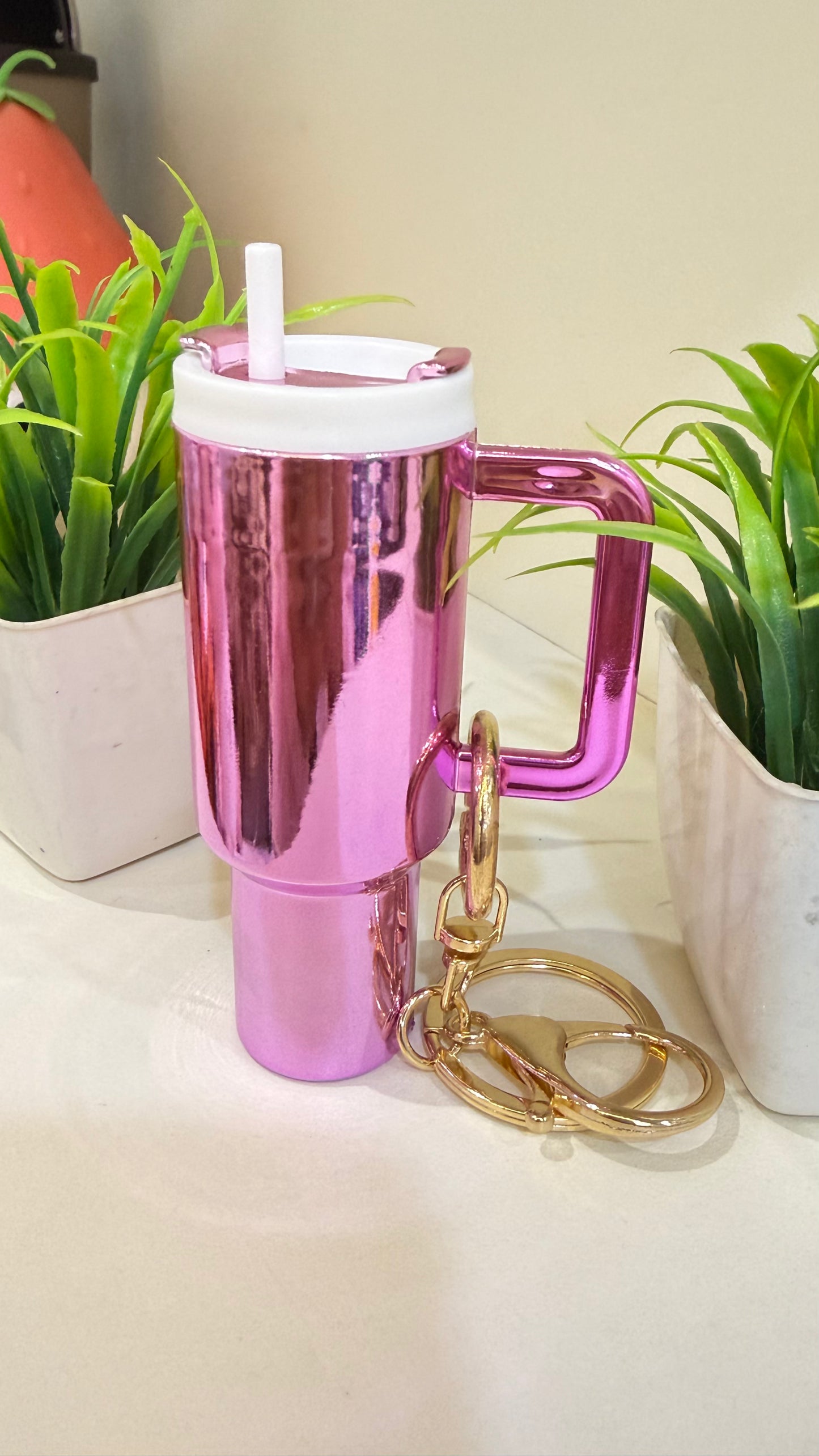 Pink Mini Stanley Cup Keychain (8 cm)