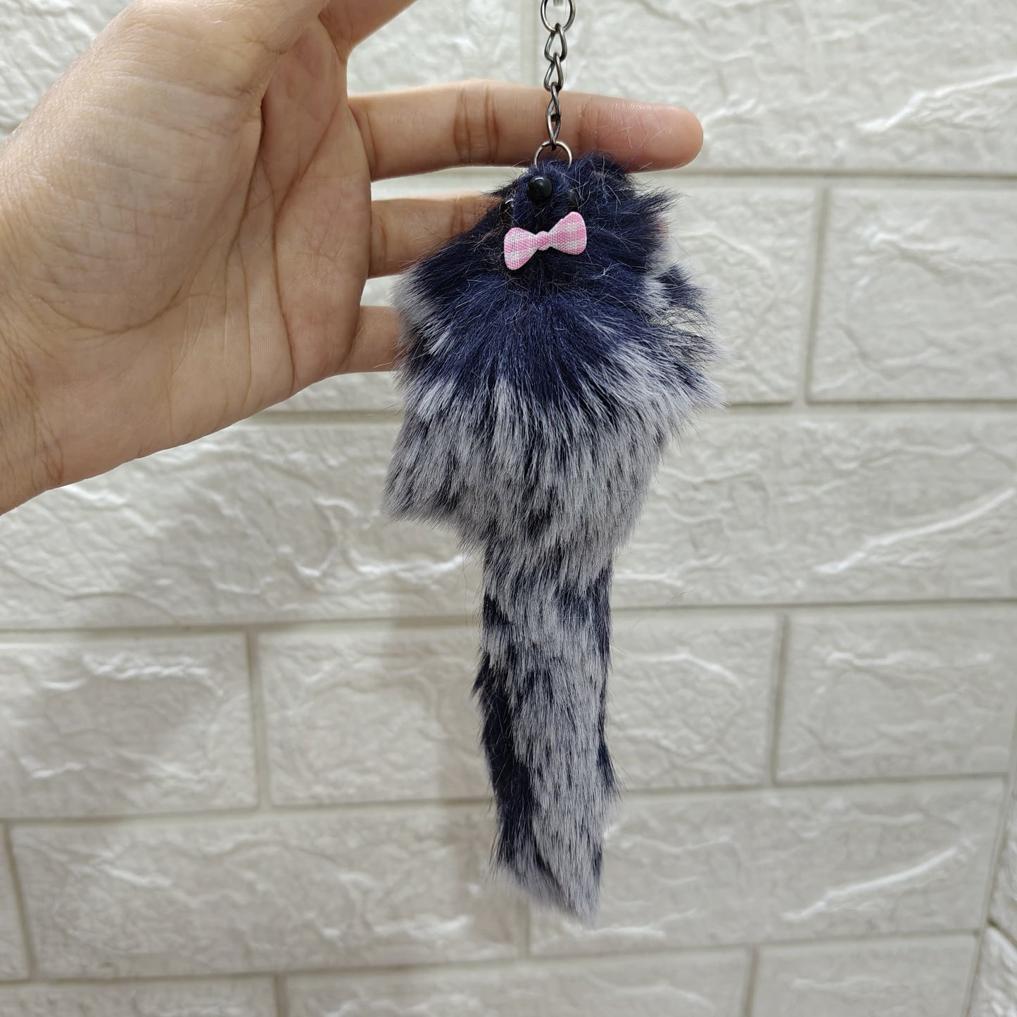Fur long tail keychain