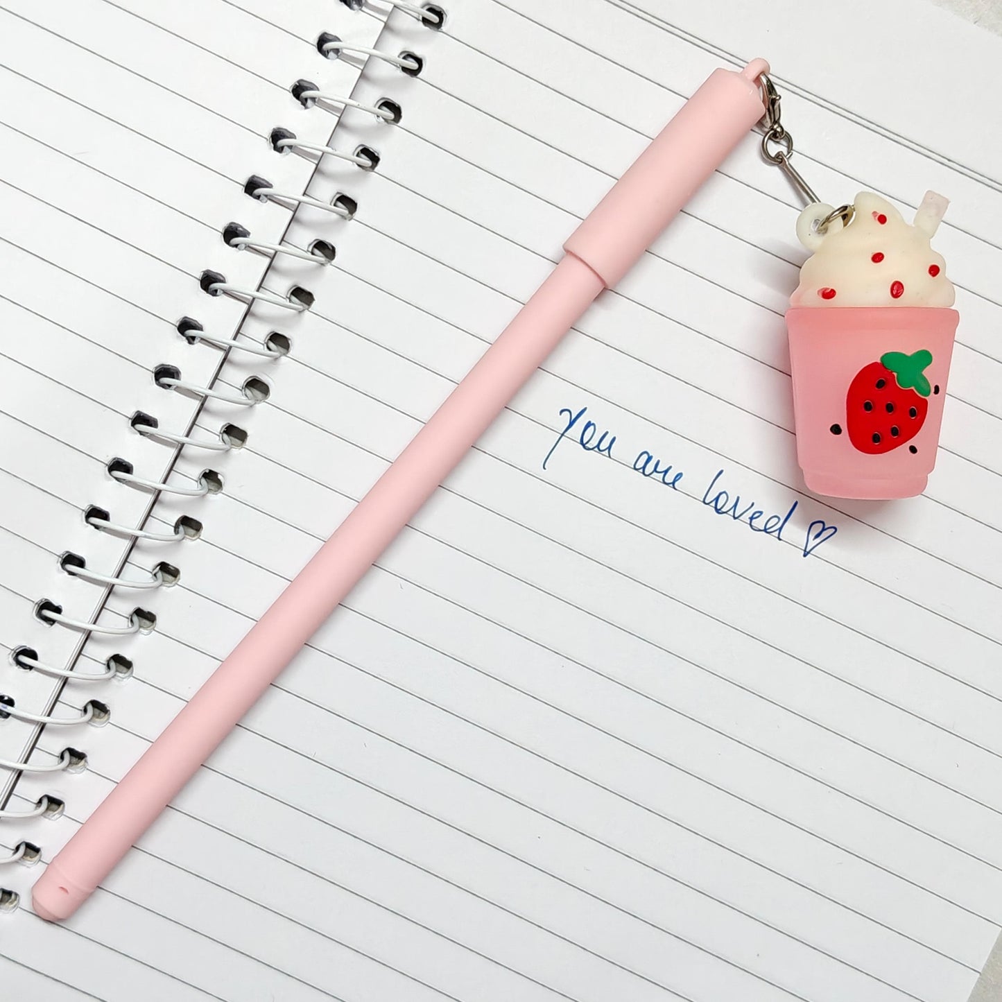 Cute Gel Pen with Keychain Charm