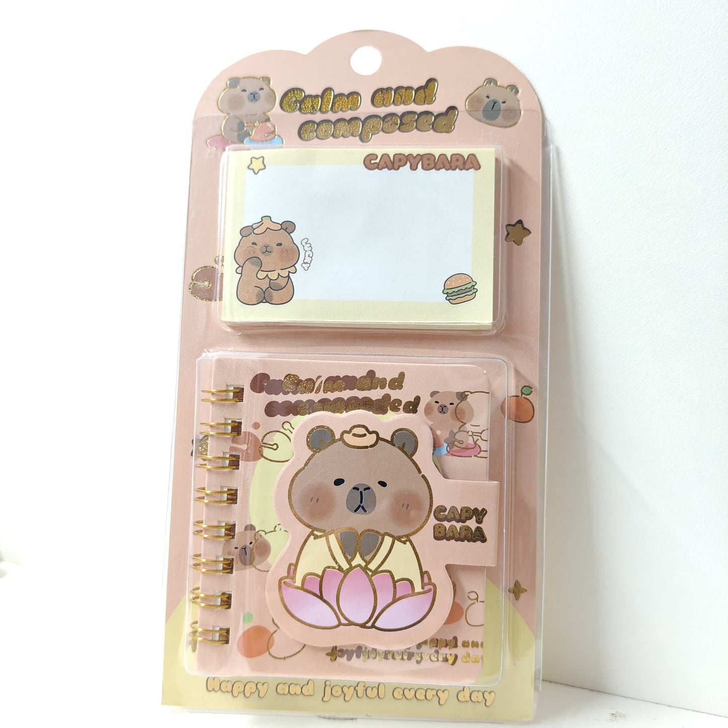 Capybara Mini Sticky Notes & Spiral Planner Set