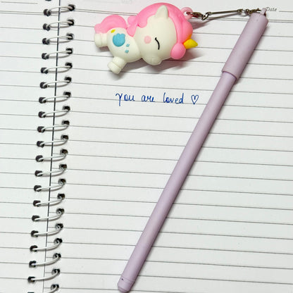 Unicorn Keychain Charm - Gel Pen