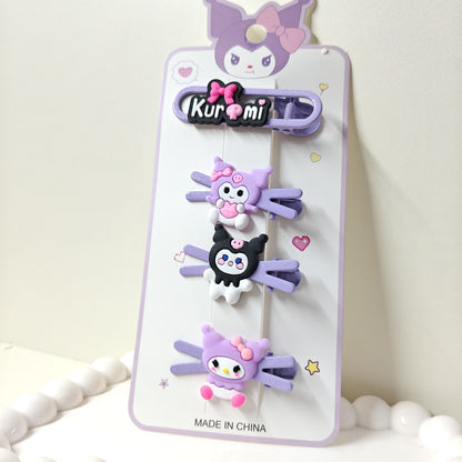 Kuromi Hairclips for Baby Girls