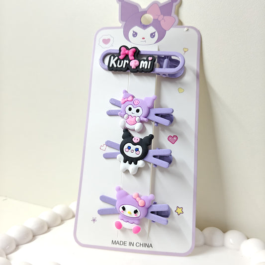 Kuromi Hairclips for Baby Girls