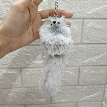 Fur long tail keychain