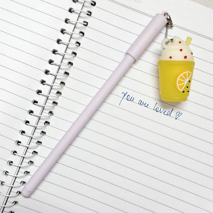 Cute Gel Pen with Keychain Charm