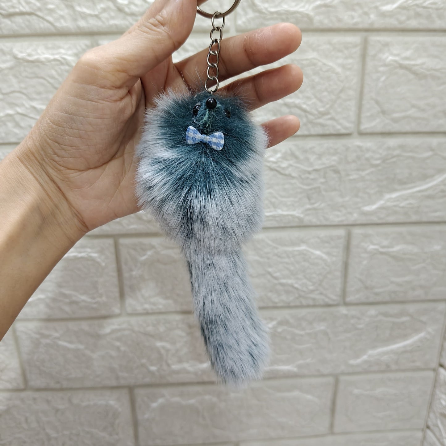 Fur long tail keychain