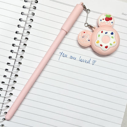 Cute Gel Pen with Keychain Charm