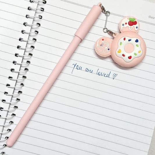 Cute Gel Pen with Keychain Charm
