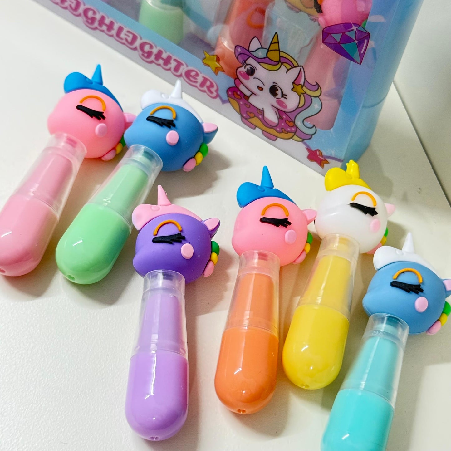 🦄 Unicorn Highlighter Set-(Pack of 6)🎀 ✨️