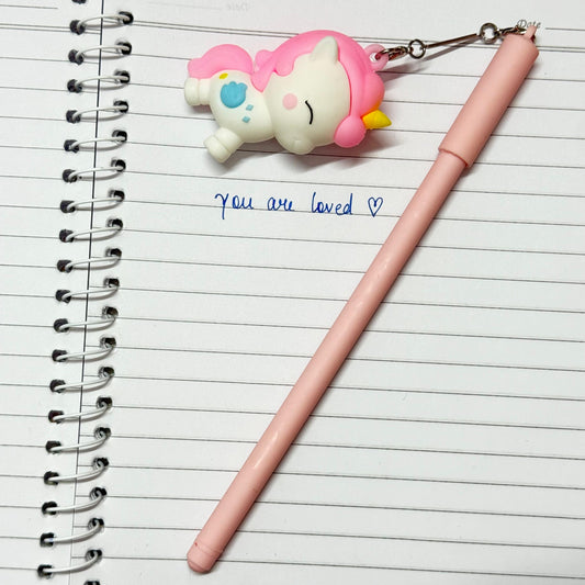 Unicorn Keychain Charm - Gel Pen