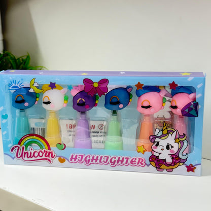 🦄 Unicorn Highlighter Set-(Pack of 6)🎀 ✨️