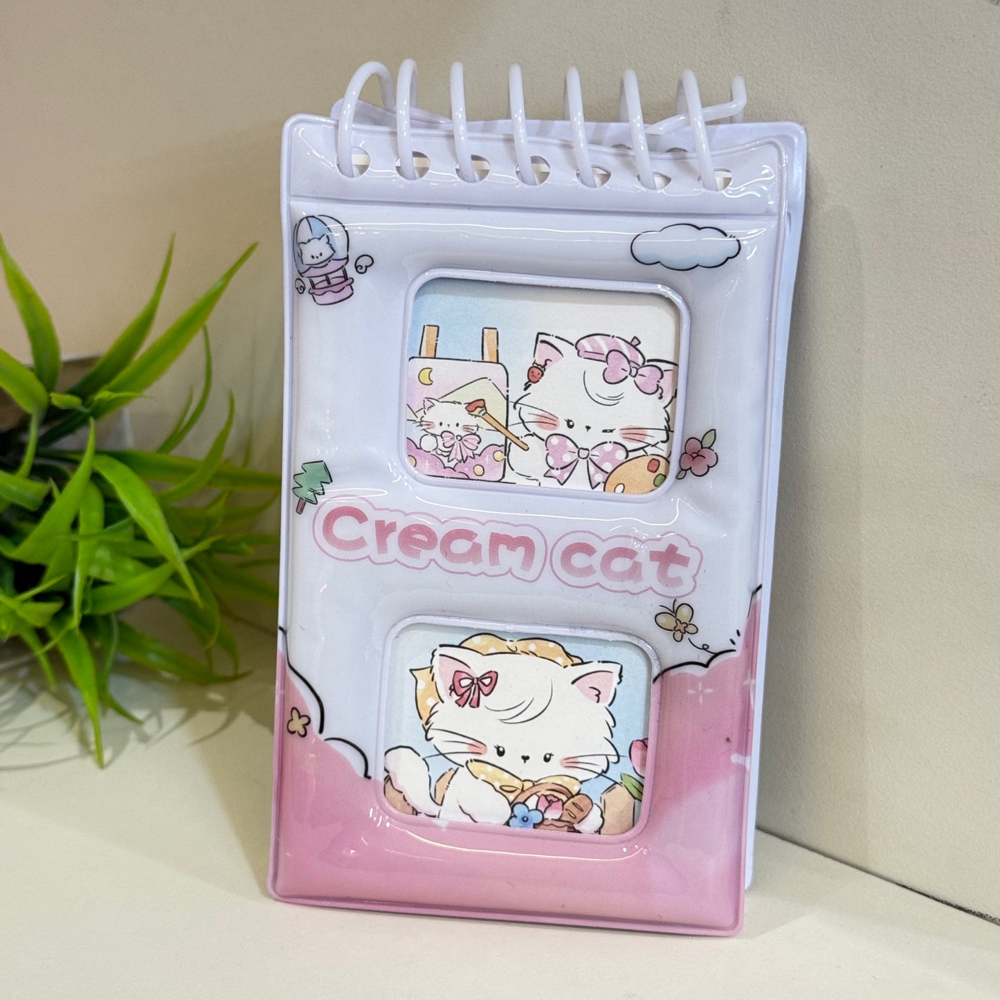 Cream Cat Mini Spiral Diary