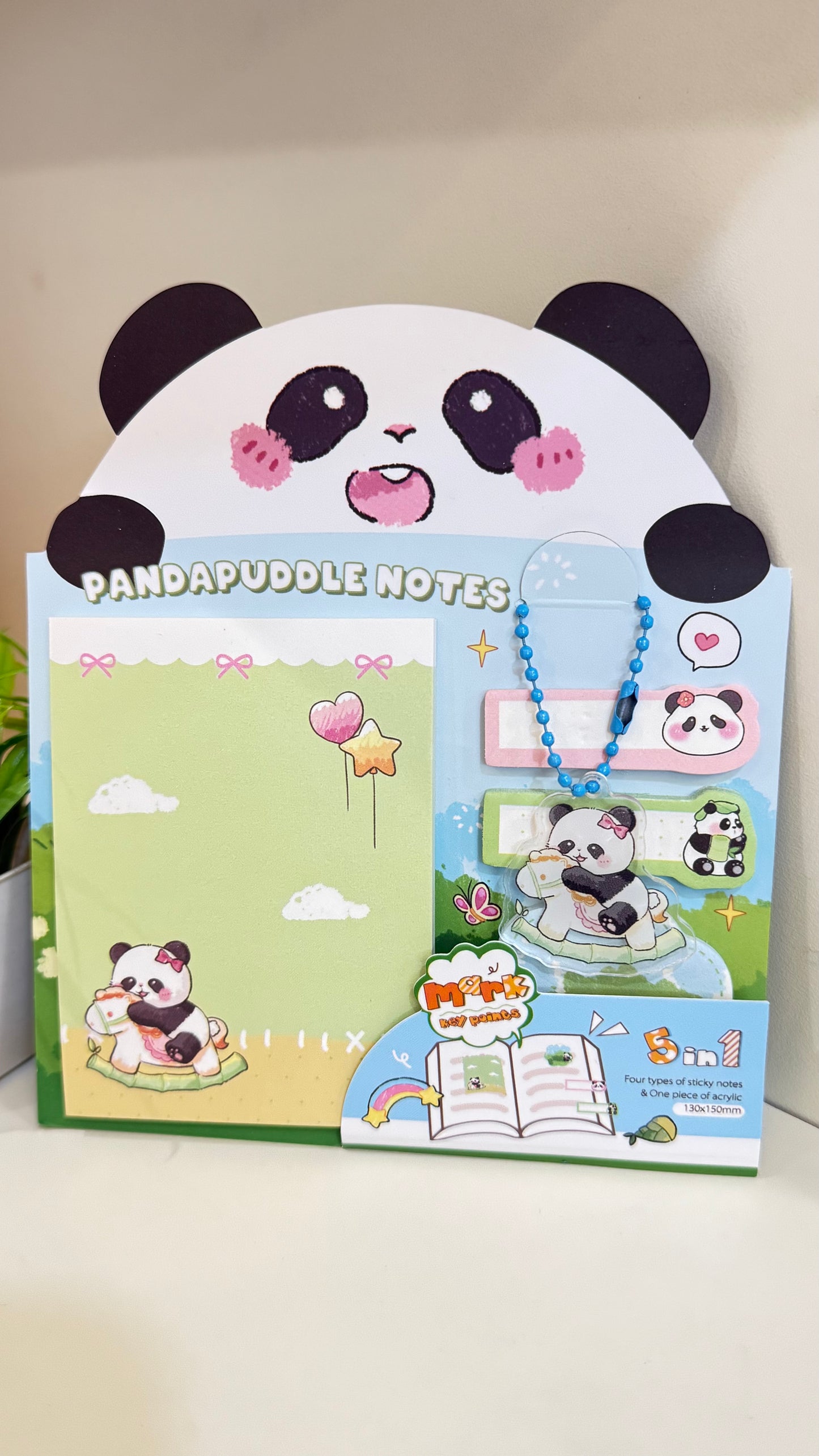 4-in-1 Cute Panda Sticky Note Set