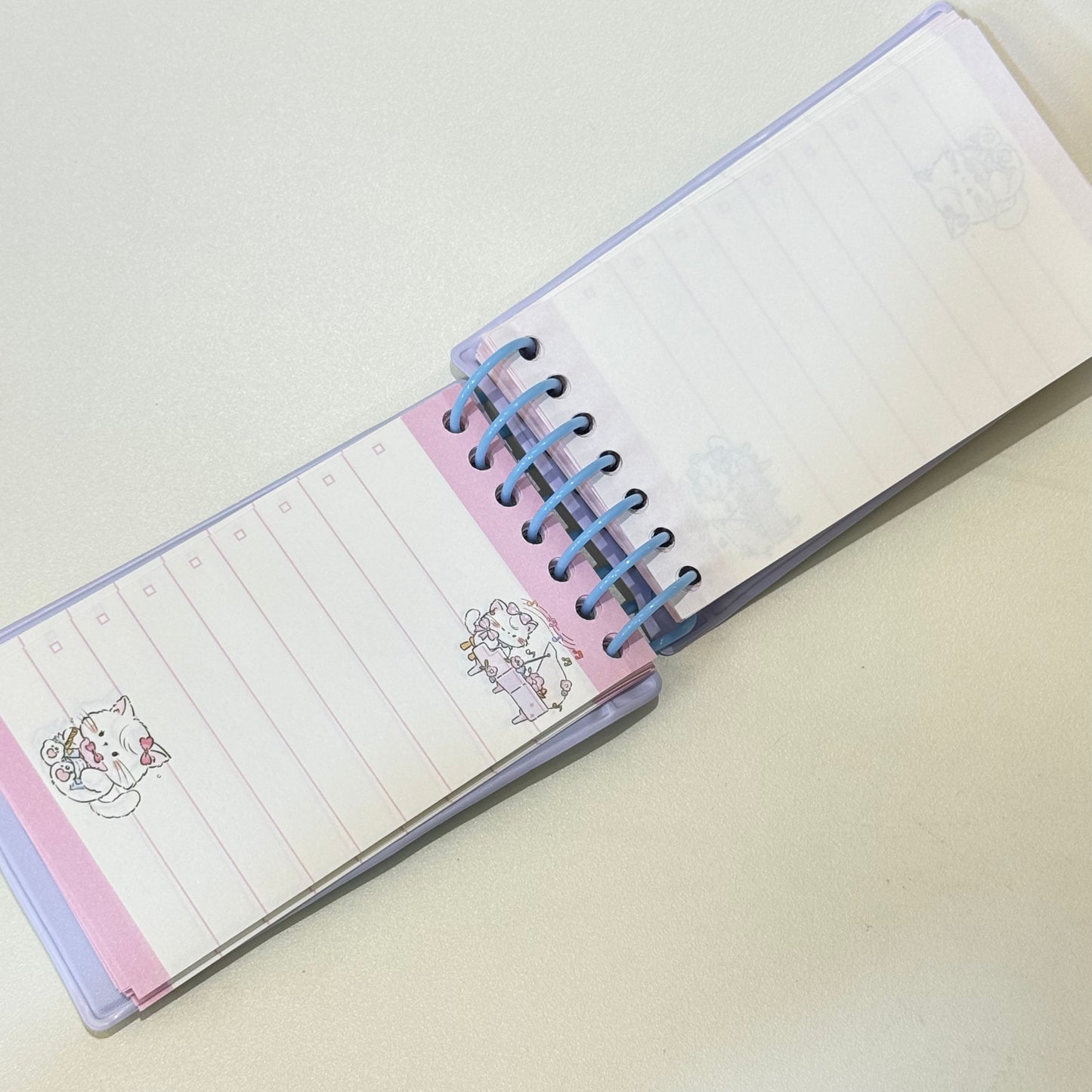 Cream Cat Mini Spiral Diary