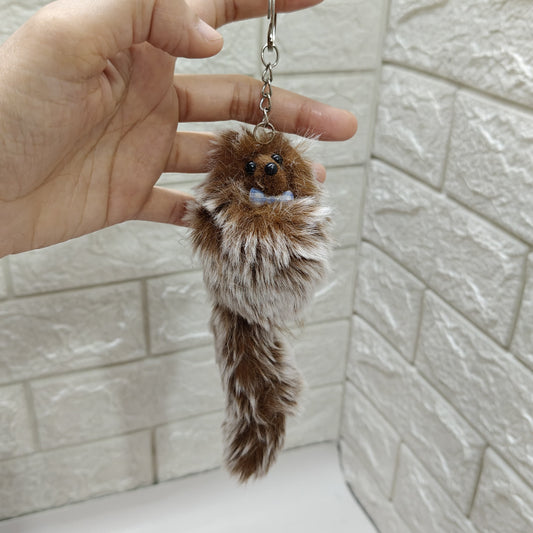 Fur long tail keychain